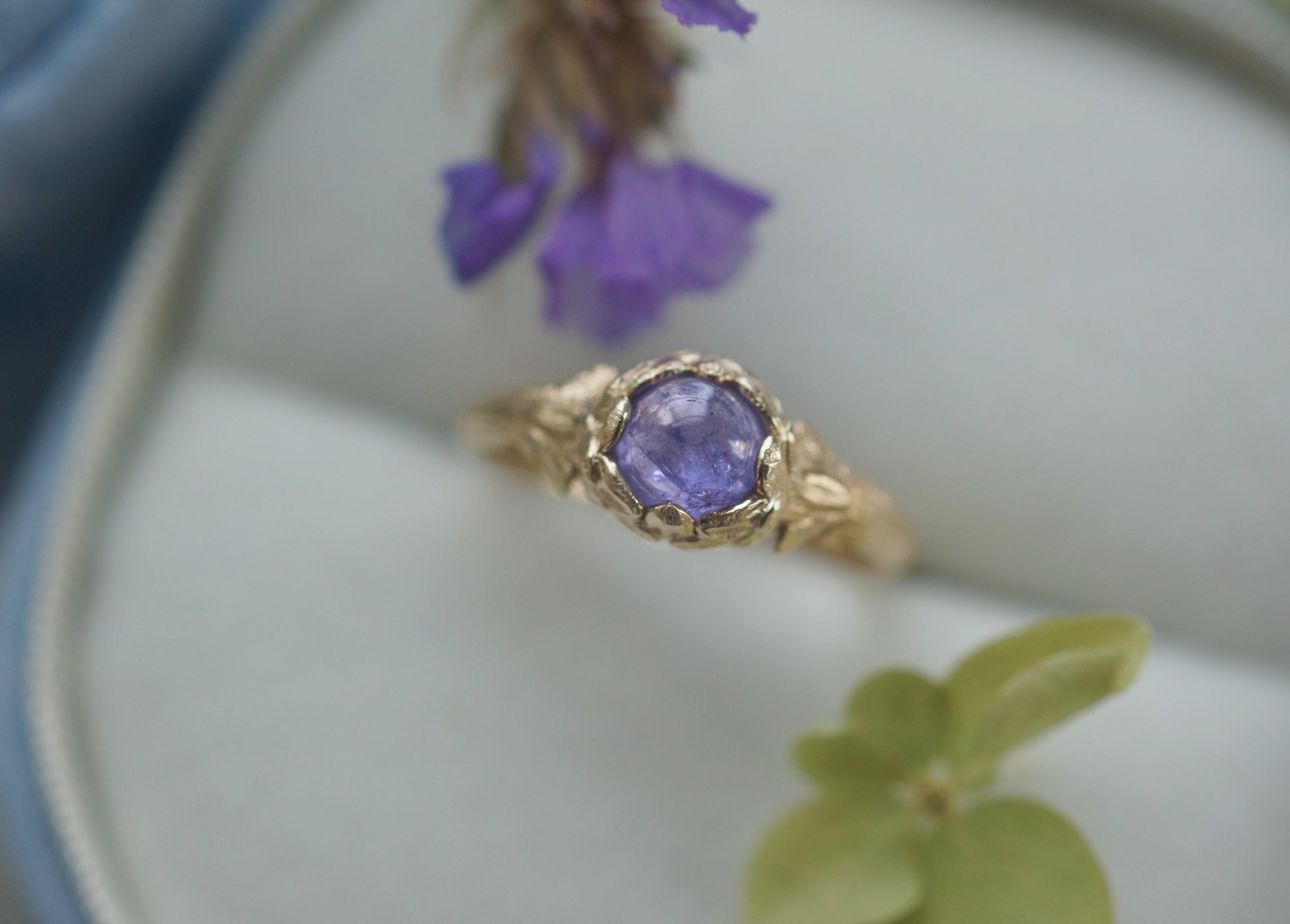 Twilight Bloom Tanzanite Engagement Ring, Tanzanite ring
