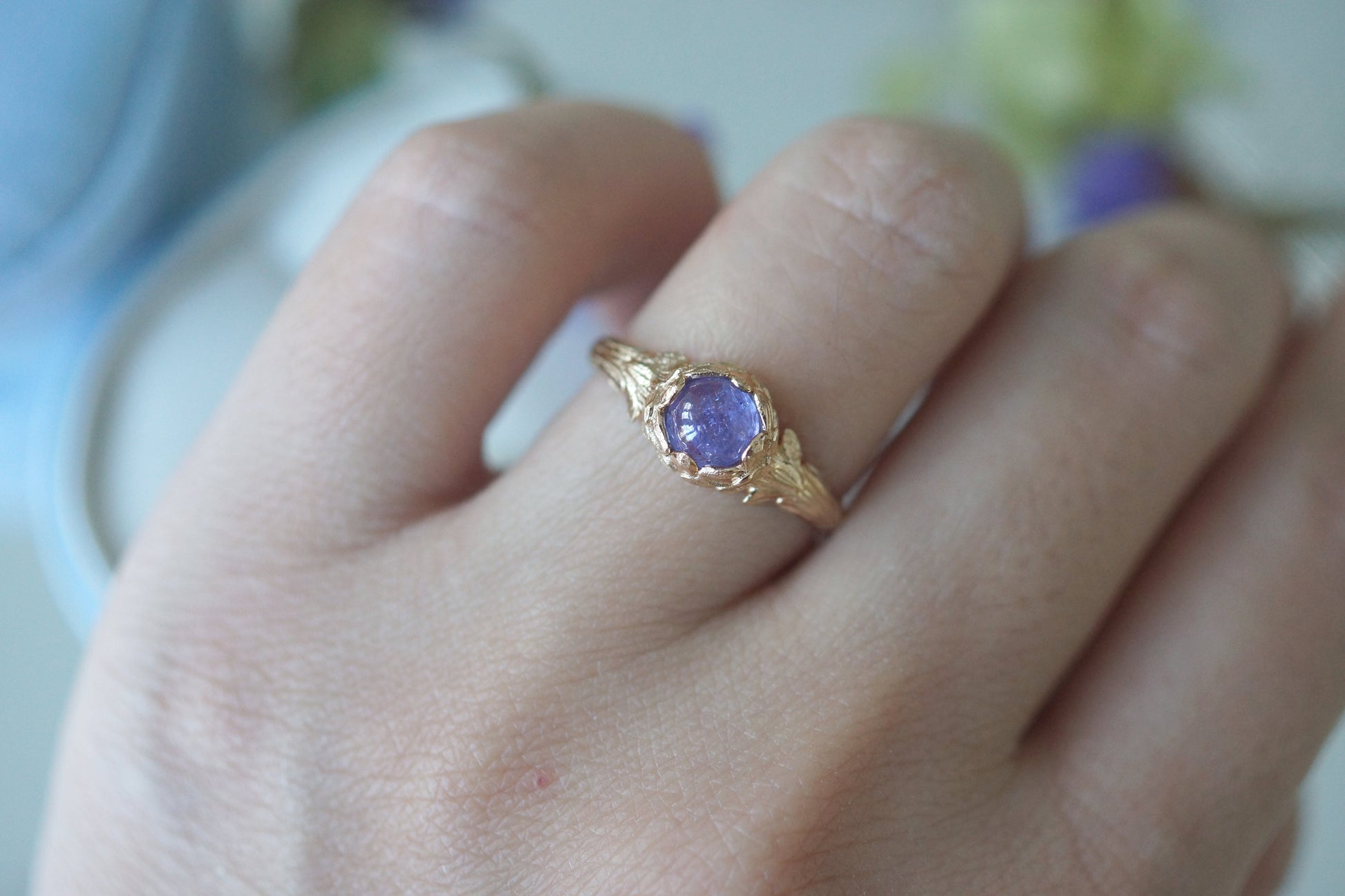 Twilight Bloom Tanzanite Engagement Ring, Tanzanite ring