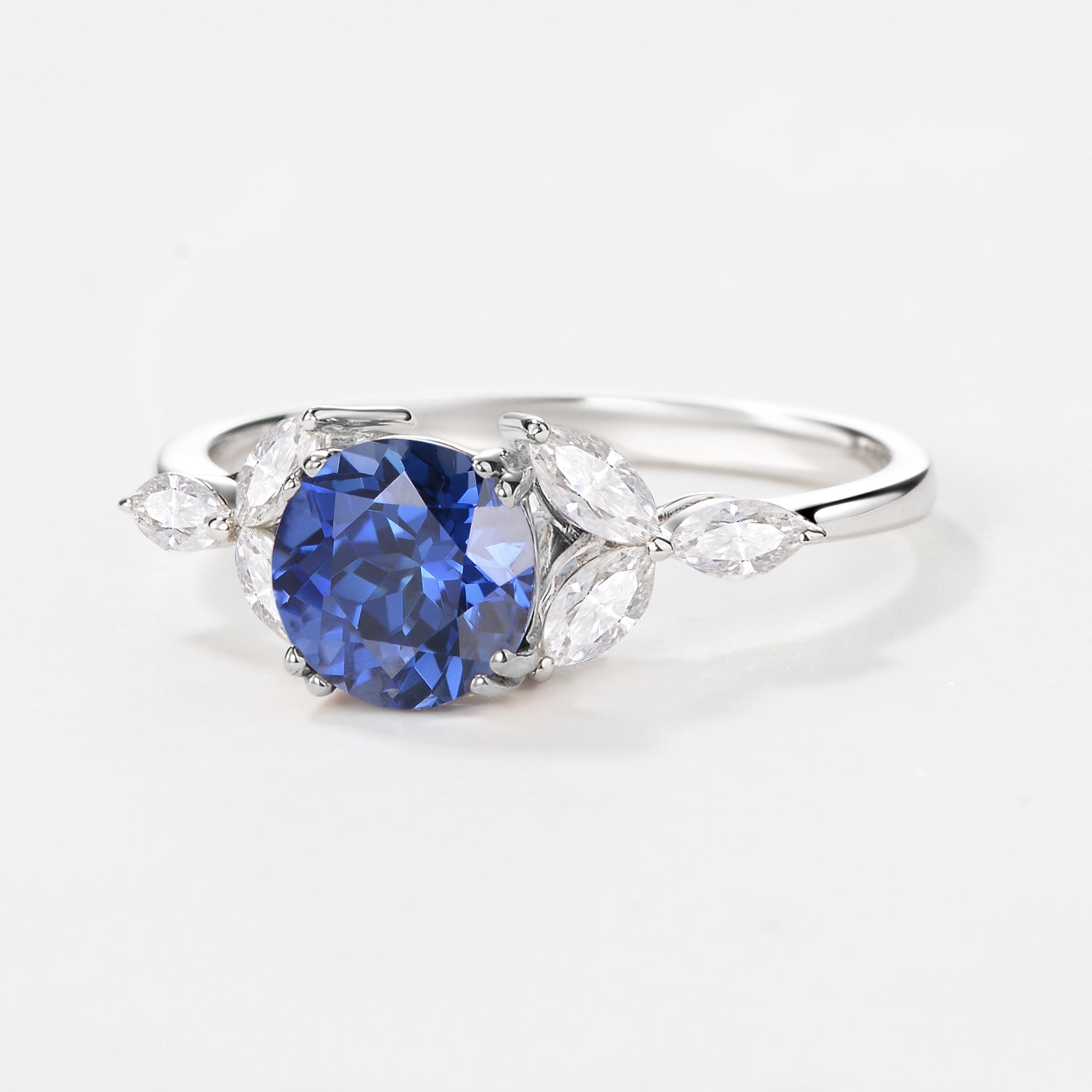Round Cut Inspired Moss Agate Engagement Ring