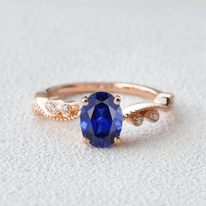 1.5ct Moss Agate Leafy Milgrain Vintage Solitaire Ring