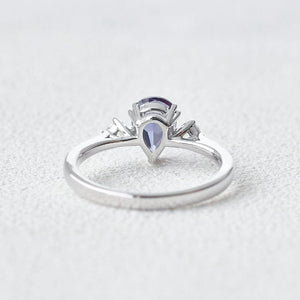 Lab-Grown Alexandrite & Moonstone White Gold Ring