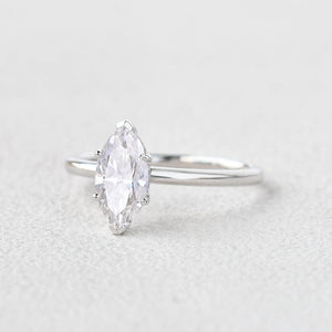 Classic 1.0CT Marquise Moissanite Solitaire Ring