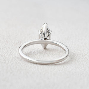 Minimalist 1.5CT Marquise Moissanite Pave Classic Solitaire Engagement Ring