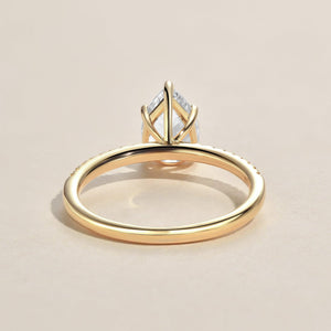 1.5ct Pear Shaped Moissanite Pave Classic Solitaire Ring