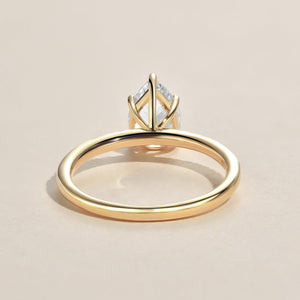 1.0ct Pear Shaped Moissanite Classic Solitaire Ring