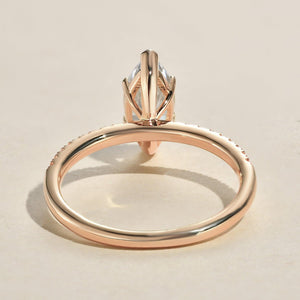 Minimalist 1.5CT Marquise Moissanite Pave Classic Solitaire Engagement Ring