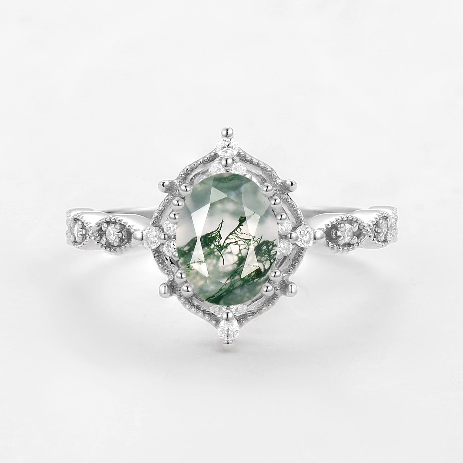 Charlotte 1.5ct Lab Opal Signature Vintage Engagement Ring