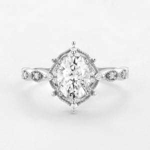 Charlotte 1.5ct Lab Opal Signature Vintage Engagement Ring