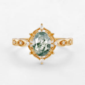 Charlotte 1.5ct Lab Opal Signature Vintage Engagement Ring