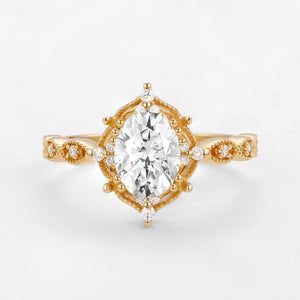 Charlotte 1.5ct Lab Opal Signature Vintage Engagement Ring