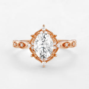 Charlotte 1.5ct Lab Opal Signature Vintage Engagement Ring