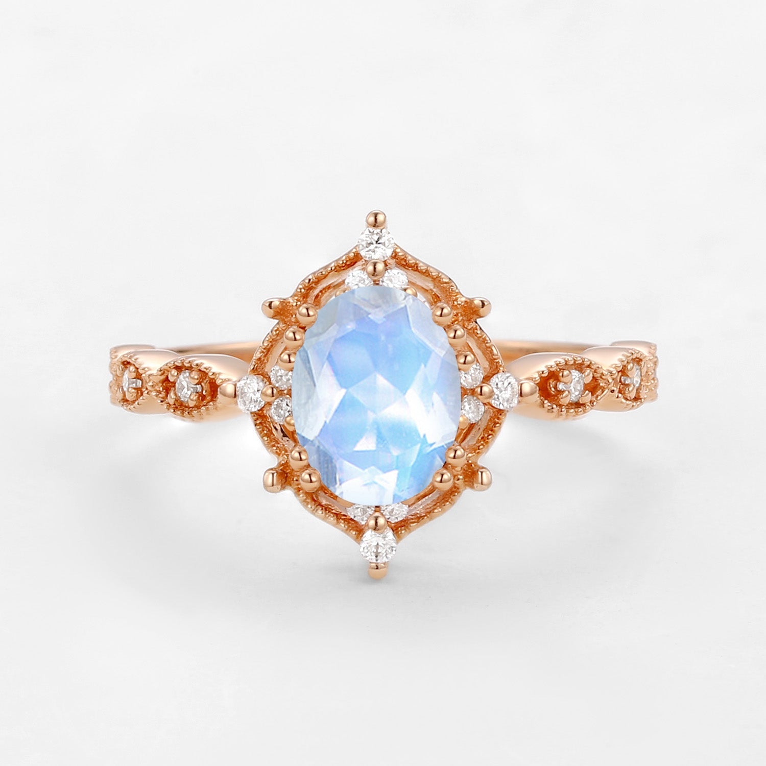 Charlotte 1.5ct Lab Opal Signature Vintage Engagement Ring