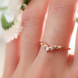 The Ariadne Wedding Pair - His Ivy Band & Her Diamond Ring