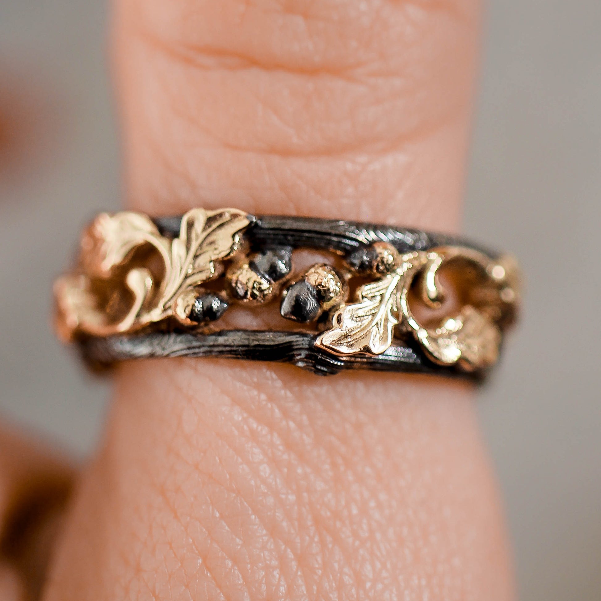 The Oak Promise: Hand-Engraved Wedding Bands