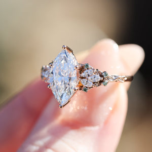 The Enchanted Garden Vine Ring With A Marquise-Cut Diamond