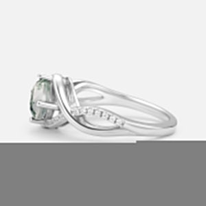 Classic Infinity Round Cut Moss Agate Engagement Ring