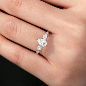 Stylist Pear Shaped Moissanite Rose Gold Ring
