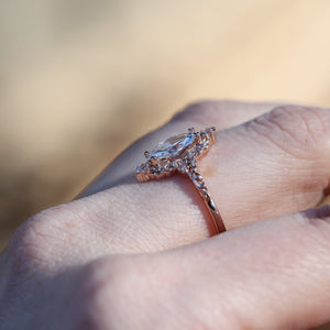 Aurora Swirl Diamond Ring in Filigree Setting