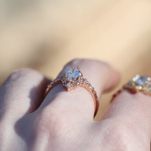 Aurora Swirl Diamond Ring in Filigree Setting