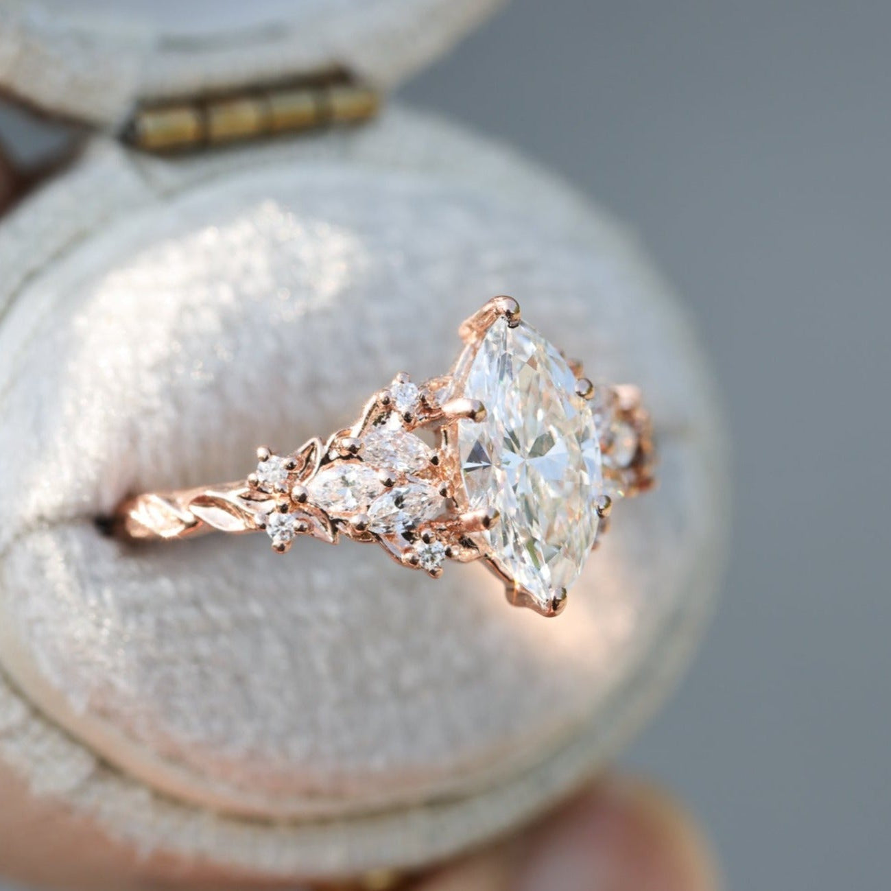 The Enchanted Garden Vine Ring With A Marquise-Cut Diamond