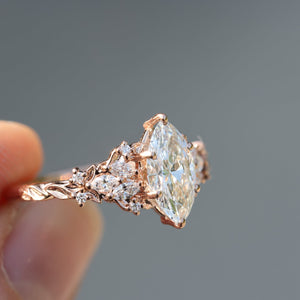 The Enchanted Garden Vine Ring With A Marquise-Cut Diamond