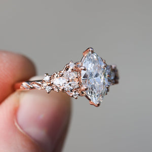 The Enchanted Garden Vine Ring With A Marquise-Cut Diamond