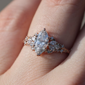 The Enchanted Garden Vine Ring With A Marquise-Cut Diamond