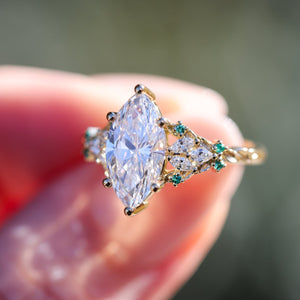 The Enchanted Garden Vine Ring With A Marquise-Cut Diamond