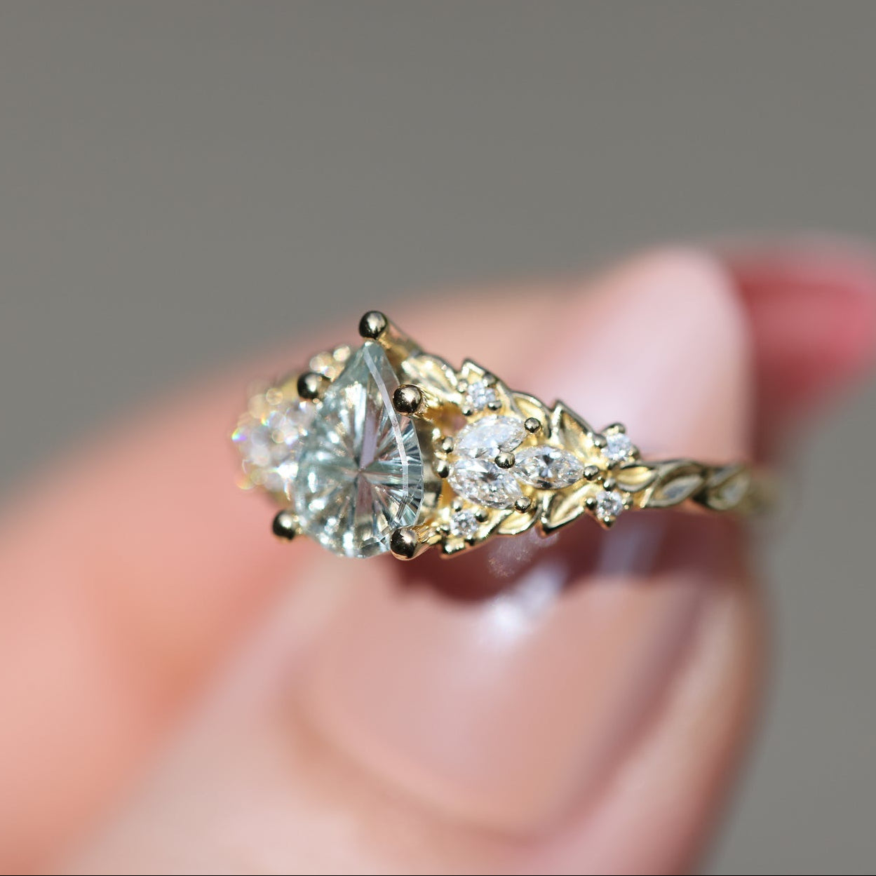 The Enchanted Garden Vine Ring With A Marquise-Cut Diamond