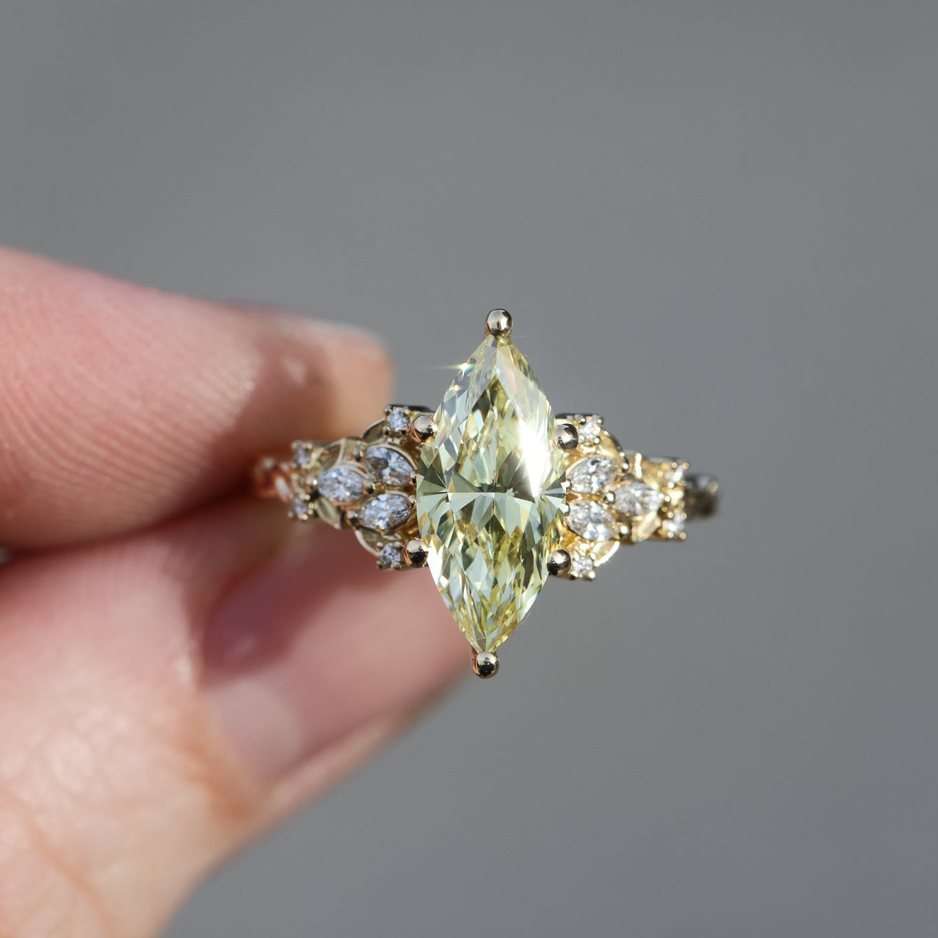 The Enchanted Garden Vine Ring With A Marquise-Cut Diamond