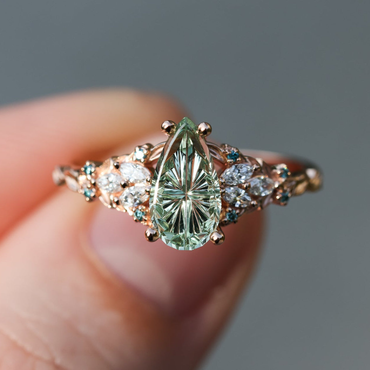 The Enchanted Garden Vine Ring With A Marquise-Cut Diamond