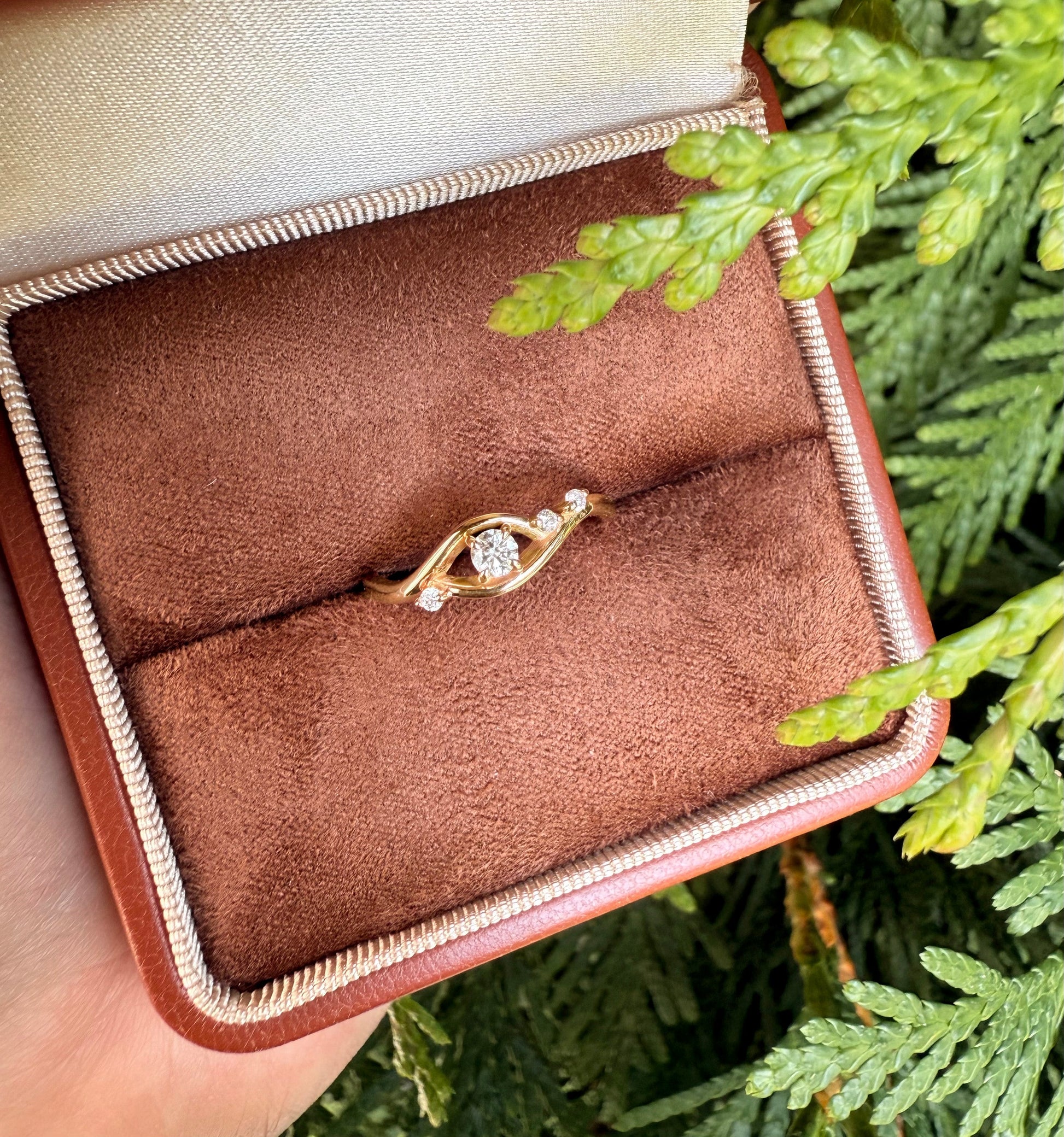 Bird's Eye 14k Gold Diamond Engagement Ring