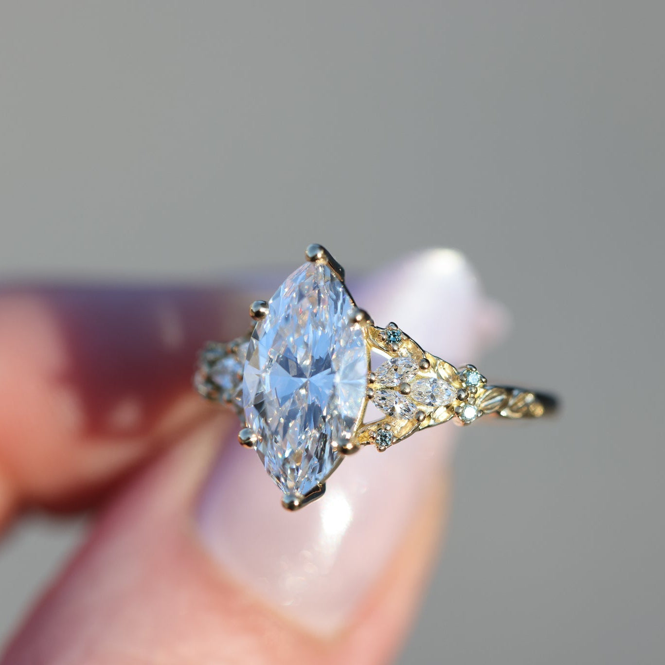 The Enchanted Garden Vine Ring With A Marquise-Cut Diamond