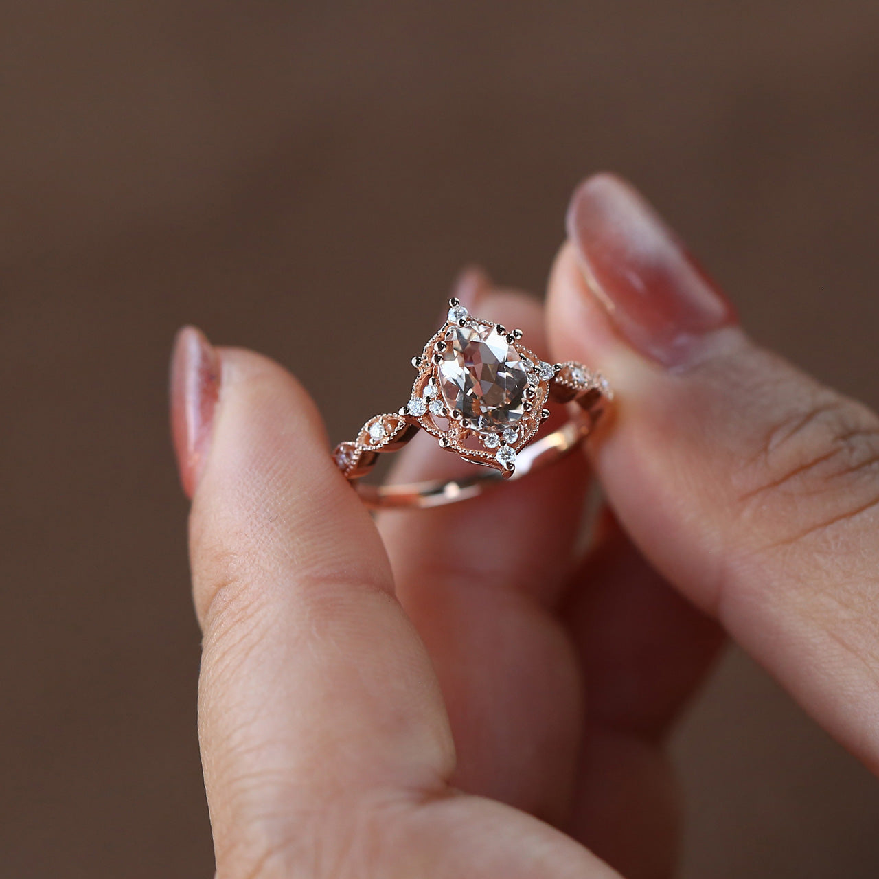 Charlotte 1.5ct Lab Opal Signature Vintage Engagement Ring