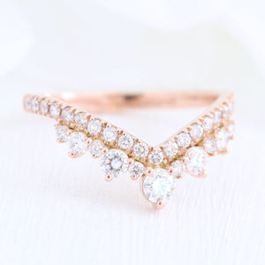 2.30 Ctw Oval Diamond Ring Set w/ Lab Diamond and Large Tiara Wedding Band