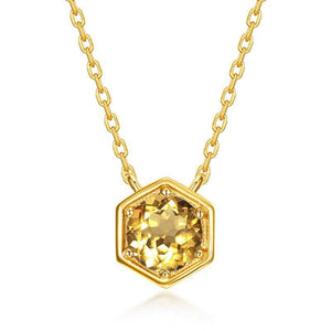 Amethyst Hexagon Crystal Pendant Necklace - Stellaradorn