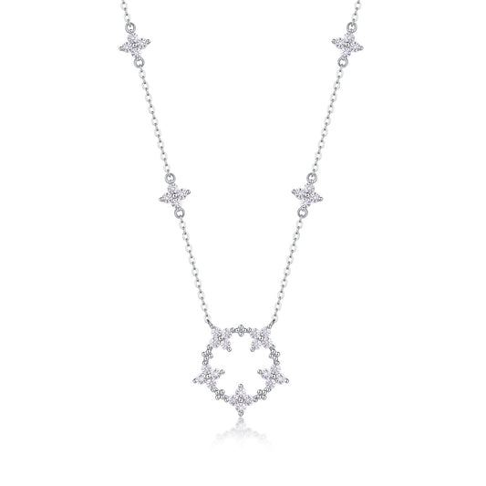 Spakle Starry Snowflake Station Pedant Necklace - Stellaradorn