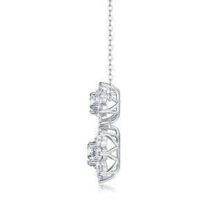Stylish Dual Snowflake Pedant Necklace - Stellaradorn