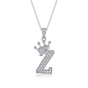 Letters Nametag Crowned Charm Necklace - Stellaradorn