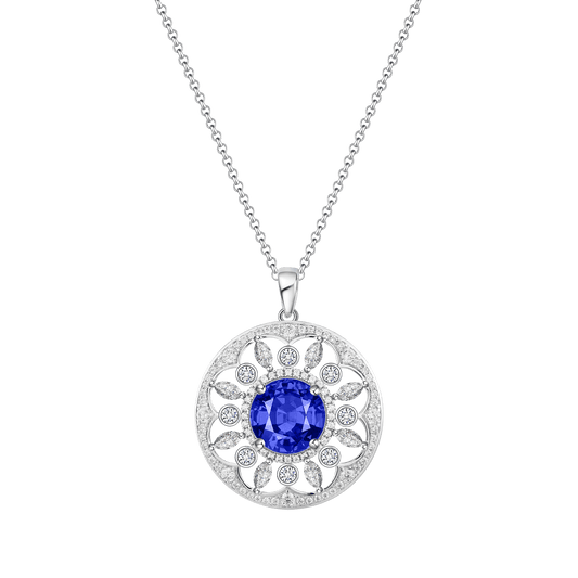 Sapphire Medallion Pendant Neckalce - Stellaradorn