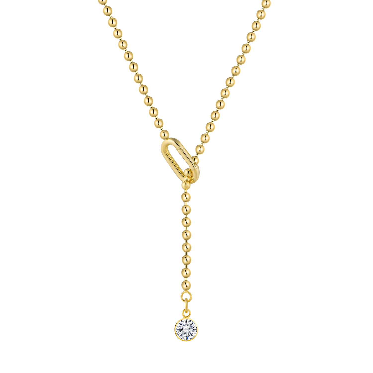 Elegant Gold Drop Lariat Pendant Necklace - Stellaradorn