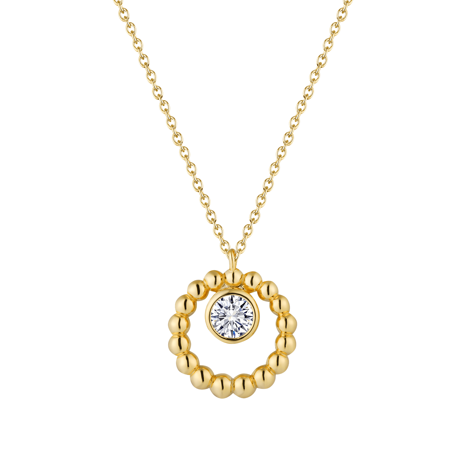 Classic Gold Round Pendant Necklace - Stellaradorn