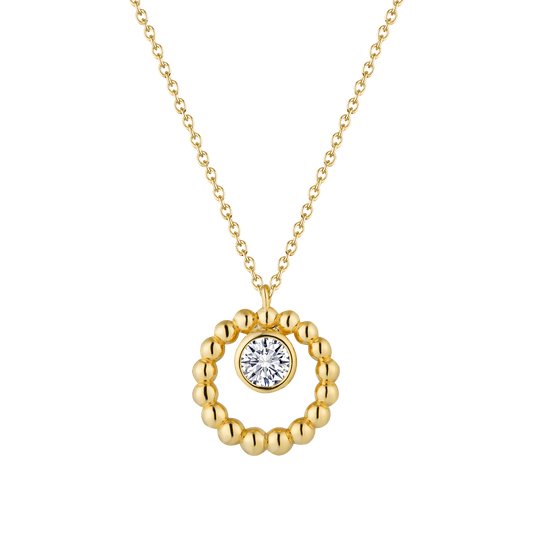 Classic Gold Round Pendant Necklace - Stellaradorn