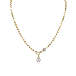 Gold Bead Chain Pendant Necklace - Stellaradorn