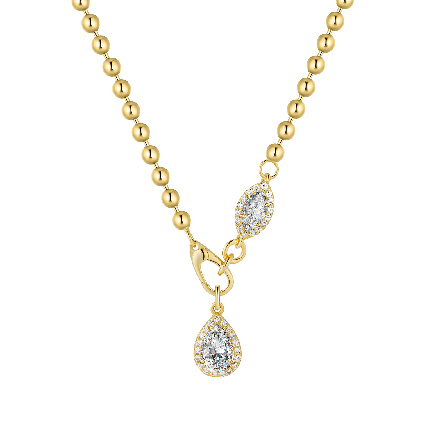 Gold Bead Chain Pendant Necklace - Stellaradorn