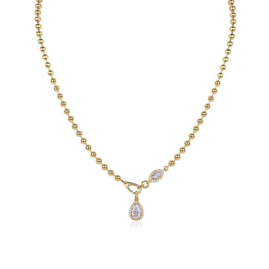 Gold Bead Chain Pendant Necklace - Stellaradorn