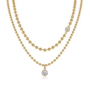 Double-Layer Gold Bead Necklace - Stellaradorn