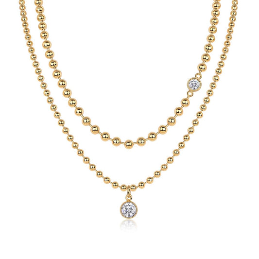 Double-Layer Gold Bead Necklace - Stellaradorn