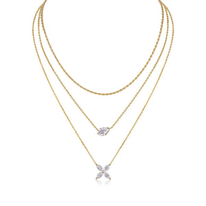 Triple-Layer Sparkling Pendant Necklace - Stellaradorn