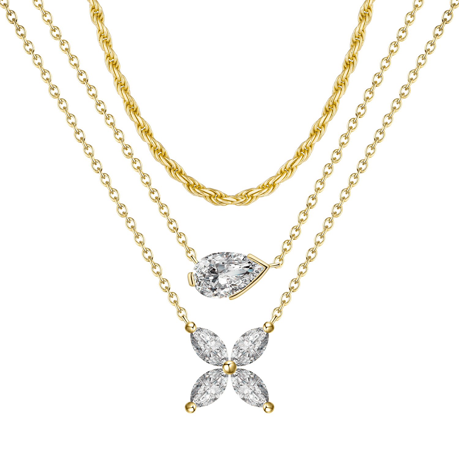Triple-Layer Sparkling Pendant Necklace - Stellaradorn